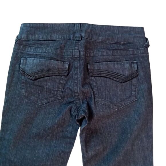 YOUNIQUE JEANS 5 BLUE SNAP ON BOTTOM LEGS RAMIE BLEND POCKETS - Picture 6 of 8